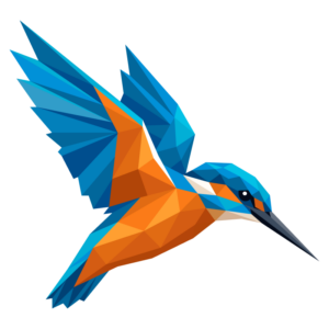 Logo IJsvogel Marketing – kleurrijke ijsvogel